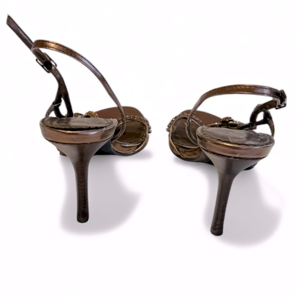 Two Lips Embellished Brown Heels sz 6 - Picture 4 of 7